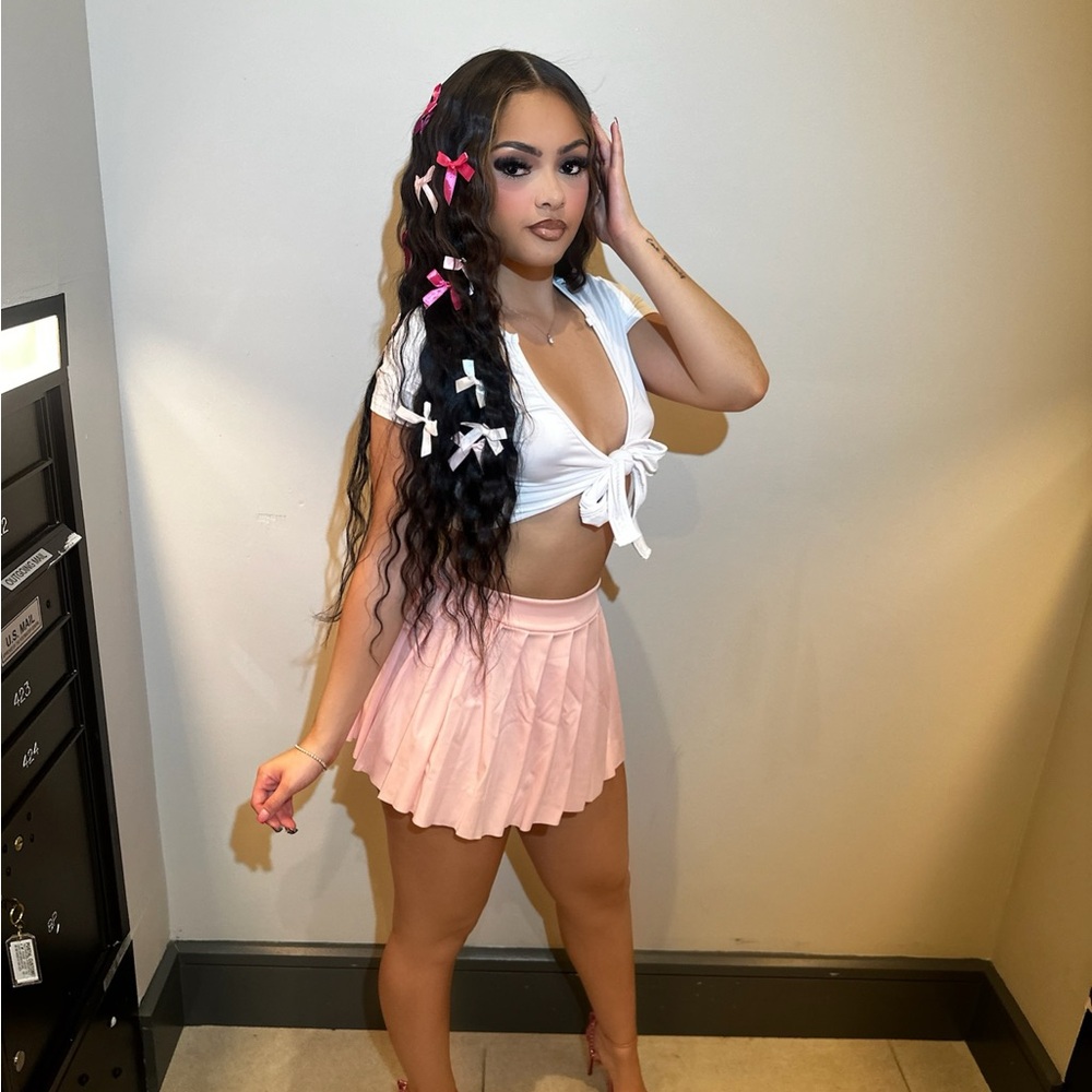 School Girl Mini Skirt + Crop Top